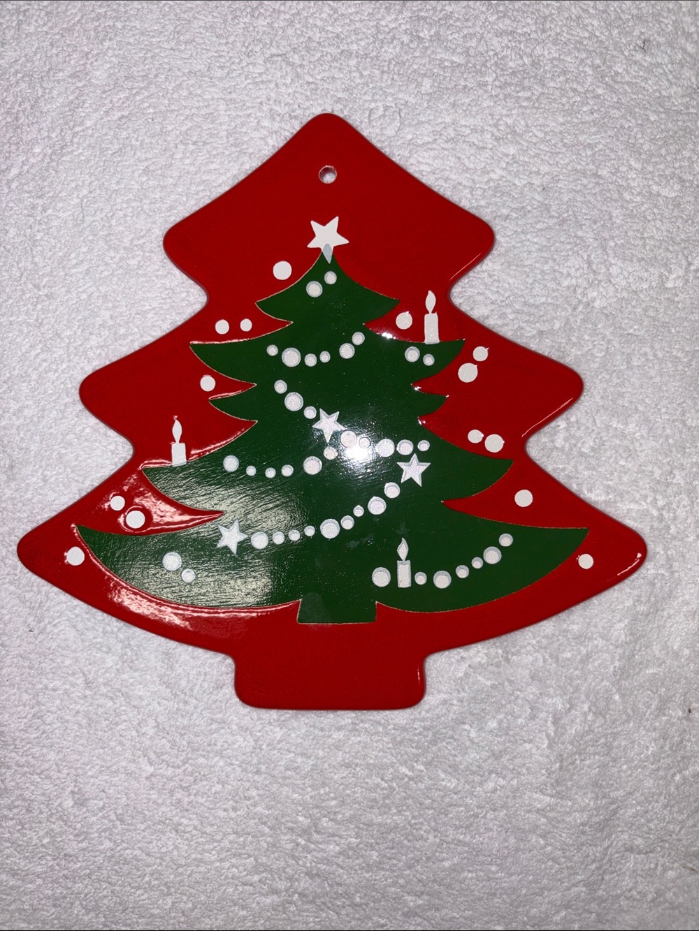 Vintage Waechtersbach Christmas Tree Trivet Wall Art Decor Cheese Board Ceramic